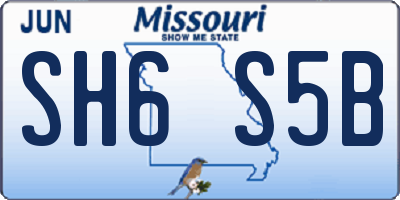 MO license plate SH6S5B