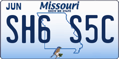 MO license plate SH6S5C