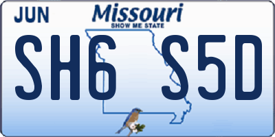 MO license plate SH6S5D