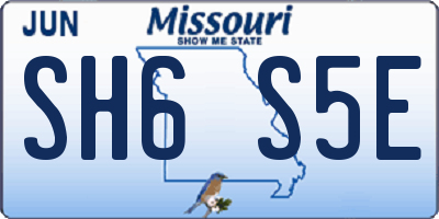 MO license plate SH6S5E