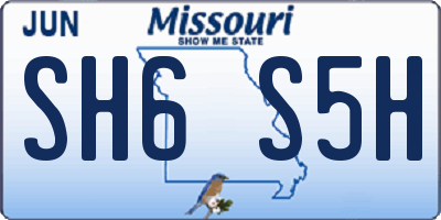 MO license plate SH6S5H