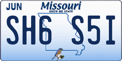 MO license plate SH6S5I