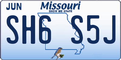 MO license plate SH6S5J