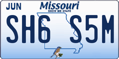 MO license plate SH6S5M