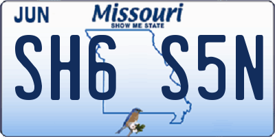 MO license plate SH6S5N