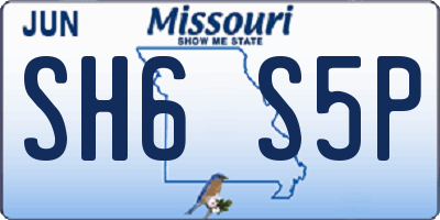 MO license plate SH6S5P