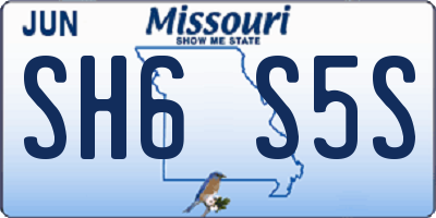MO license plate SH6S5S
