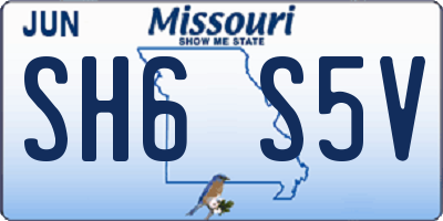 MO license plate SH6S5V
