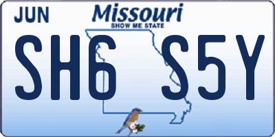 MO license plate SH6S5Y