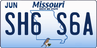 MO license plate SH6S6A