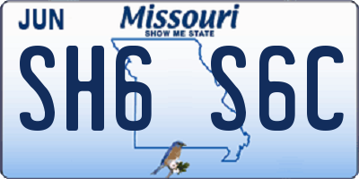 MO license plate SH6S6C