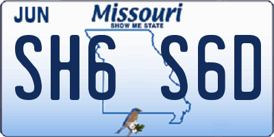 MO license plate SH6S6D