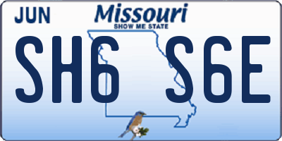 MO license plate SH6S6E