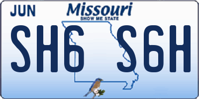 MO license plate SH6S6H