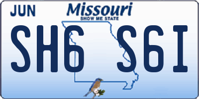 MO license plate SH6S6I