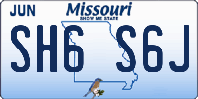 MO license plate SH6S6J