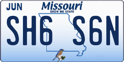 MO license plate SH6S6N