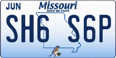 MO license plate SH6S6P