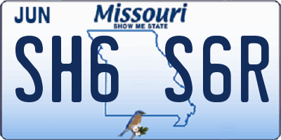 MO license plate SH6S6R