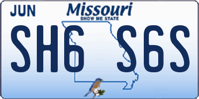 MO license plate SH6S6S