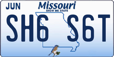 MO license plate SH6S6T