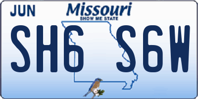 MO license plate SH6S6W