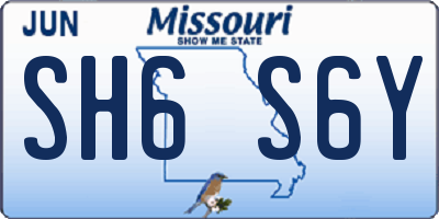MO license plate SH6S6Y