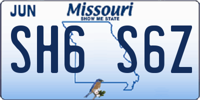 MO license plate SH6S6Z