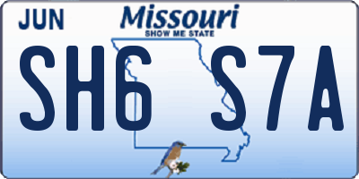 MO license plate SH6S7A