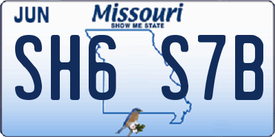 MO license plate SH6S7B