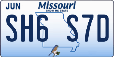 MO license plate SH6S7D