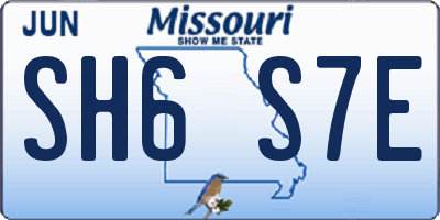 MO license plate SH6S7E