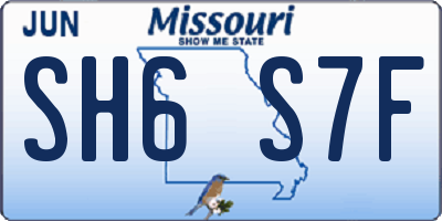 MO license plate SH6S7F