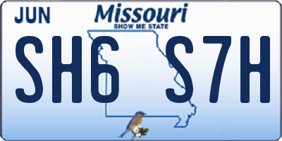 MO license plate SH6S7H