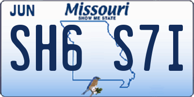 MO license plate SH6S7I