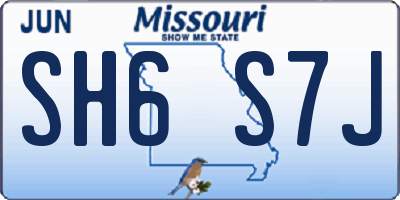 MO license plate SH6S7J