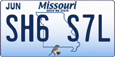 MO license plate SH6S7L