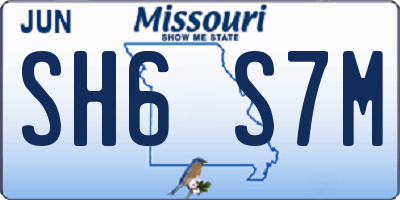 MO license plate SH6S7M