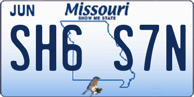 MO license plate SH6S7N