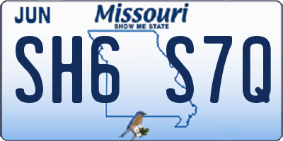 MO license plate SH6S7Q