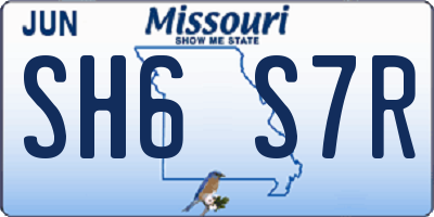 MO license plate SH6S7R