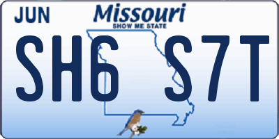 MO license plate SH6S7T