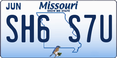 MO license plate SH6S7U