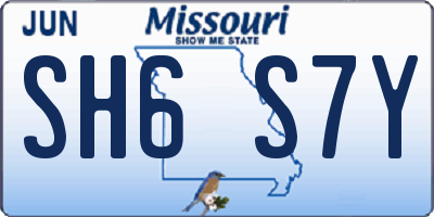MO license plate SH6S7Y