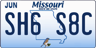 MO license plate SH6S8C