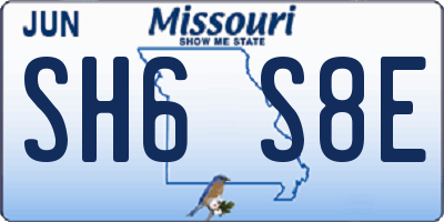 MO license plate SH6S8E