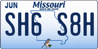 MO license plate SH6S8H
