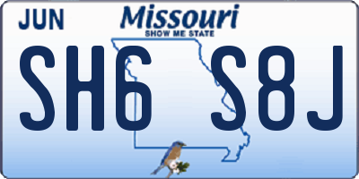 MO license plate SH6S8J
