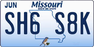 MO license plate SH6S8K