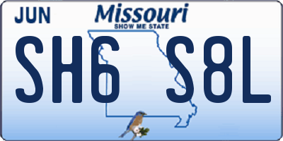 MO license plate SH6S8L